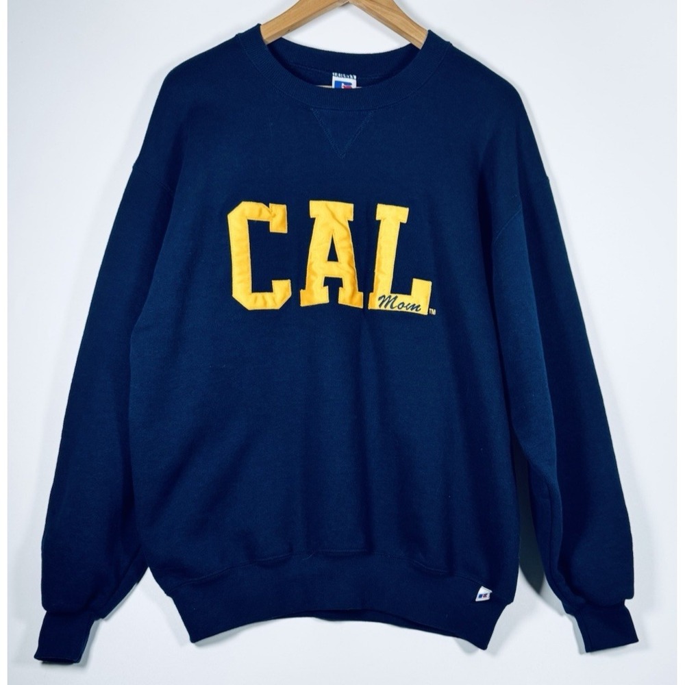 Vintage Russell Athletic CAL Mom Sweatshirt Large Navy Berkeley Made in USA